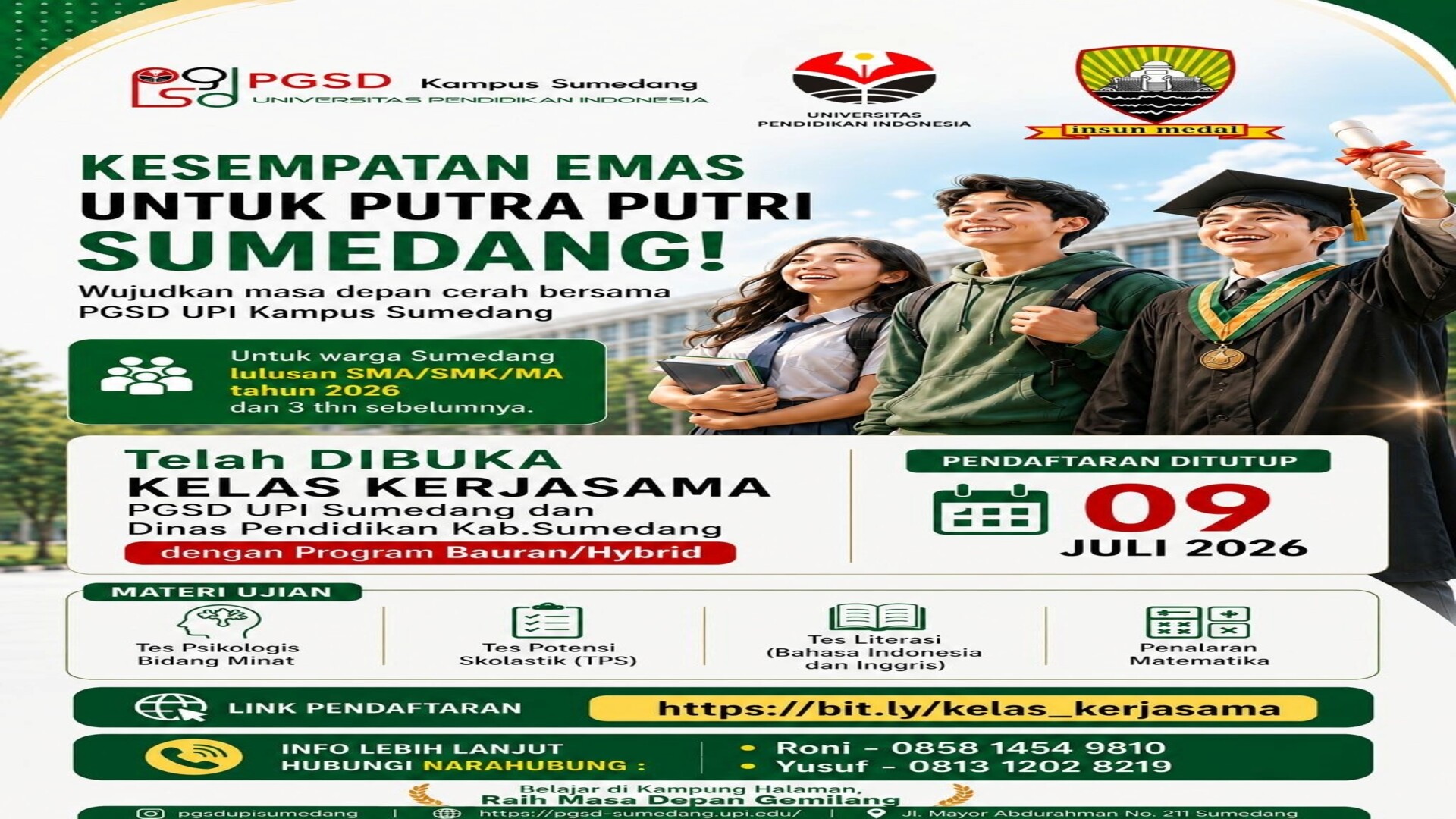 Setelah Perjuangan Panjang, PGSD UPI Kampus Sumedang Resmi Buka Kelas Kerja Sama dengan Dinas Pendidikan Kabupaten Sumedang Tahun Akademik 2026/2027